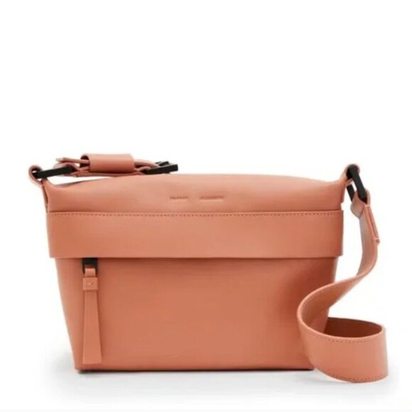 All Saints Colette Leather Crossbody Bag Elasto/Mauve Pink - Picture 1 of 11